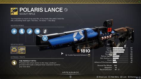 polaris lance catalyst|How to get Polaris Lance (Exotic Scout Rifle) Plus .